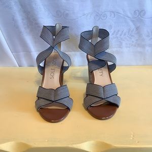 Blue with White Stripes Sole Society Heels